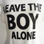 Leave The Boy Alone Asymmetric Hem Women T-shirt..