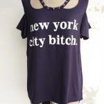 York City Bitch Women T-shirt (navy) Size
