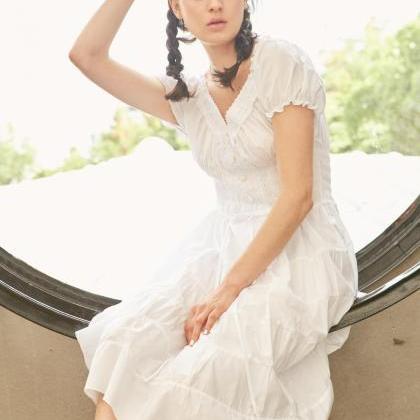 Juliet - White Vintage Dress Boho Bohemian..