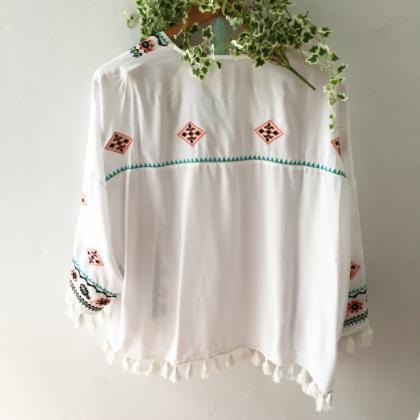 White Boho Cardigan Kimono