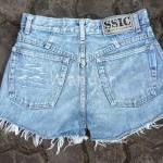 Hippie Lace Shorts With Stud Upcycled Destroyed..