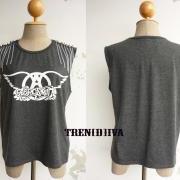 The Aerosmith D.I.Y Peace Stud Chain T-Shirt (Dark Gray) Free Size