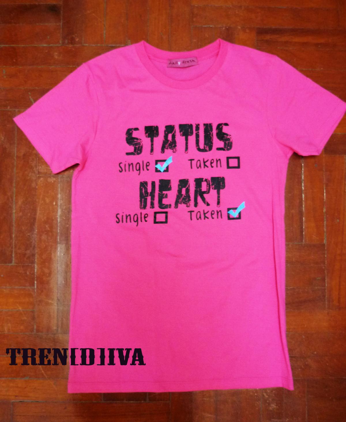 Heart Status T-shirt (pink)