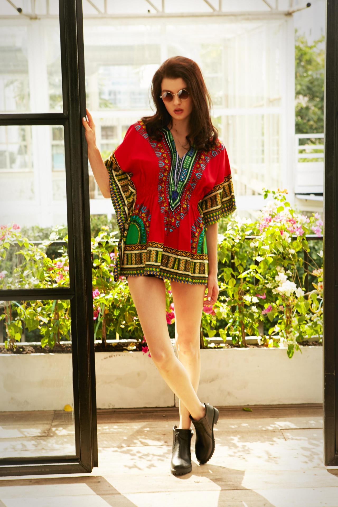 Bohemian Dress Boho Dress Hippie Dress Red Coachella Dress Tribal Wonderfruit Dress Tunic