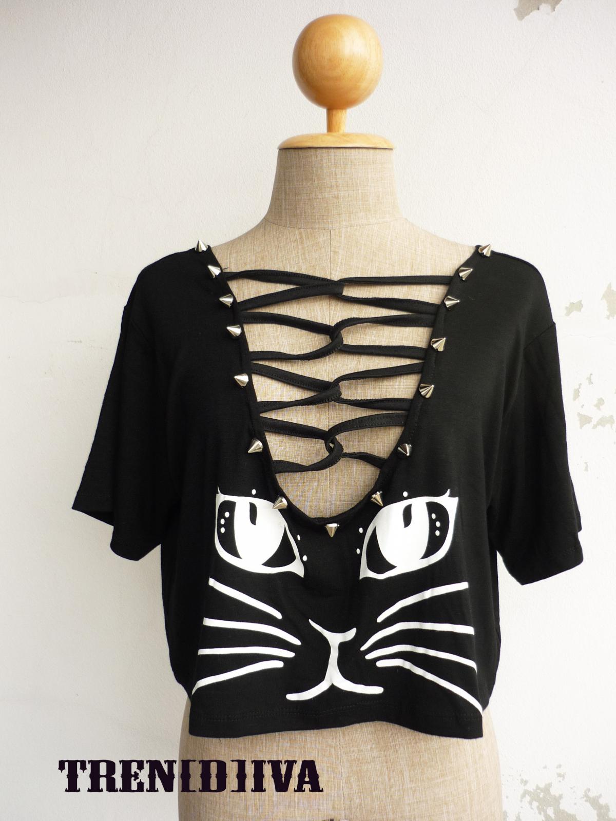 The Cat Women Cool Stud T-shirt (sexy Black)