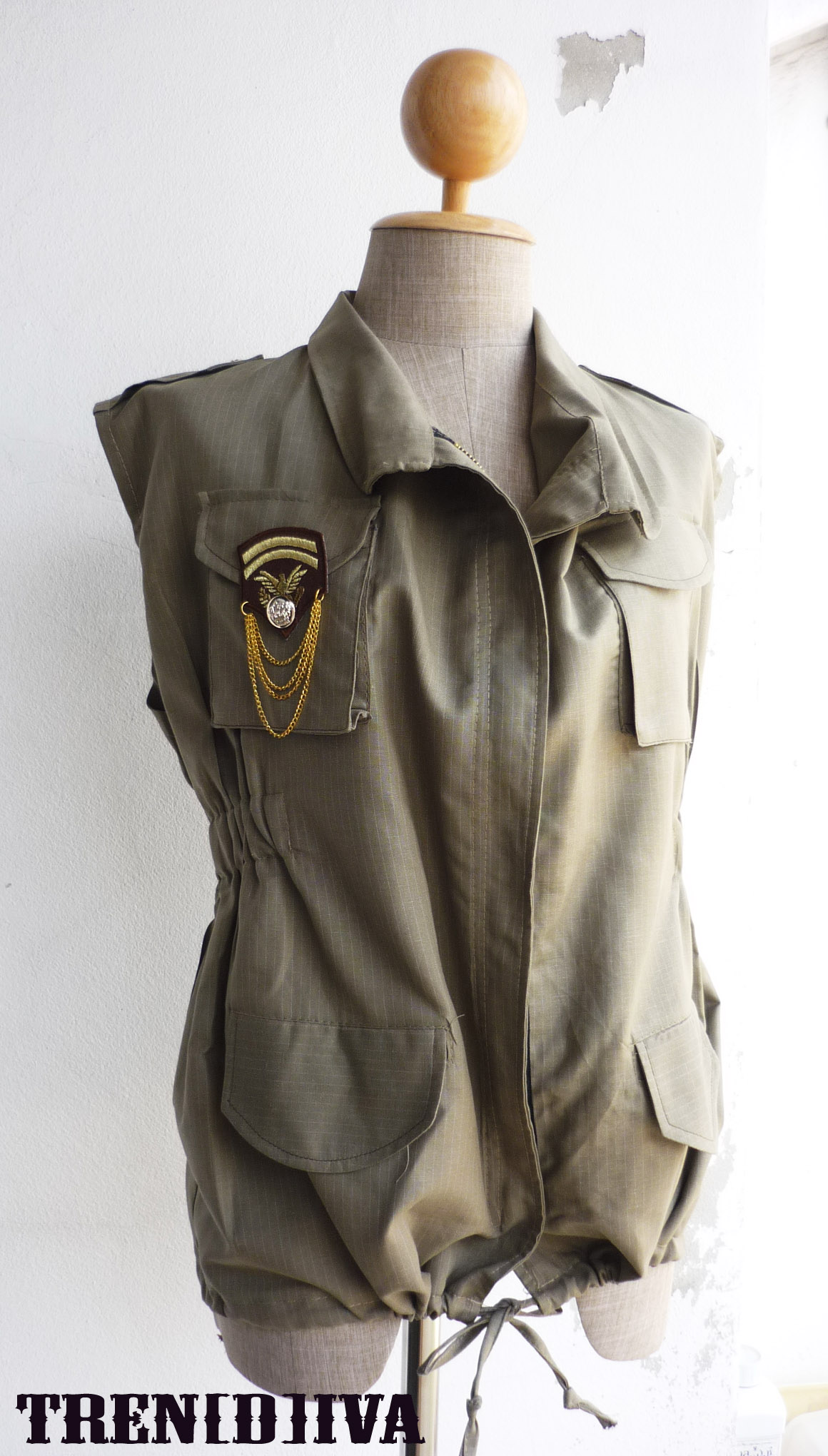 Military Sleeveless Jacket Unisex Size (green Khaki) on Luulla
