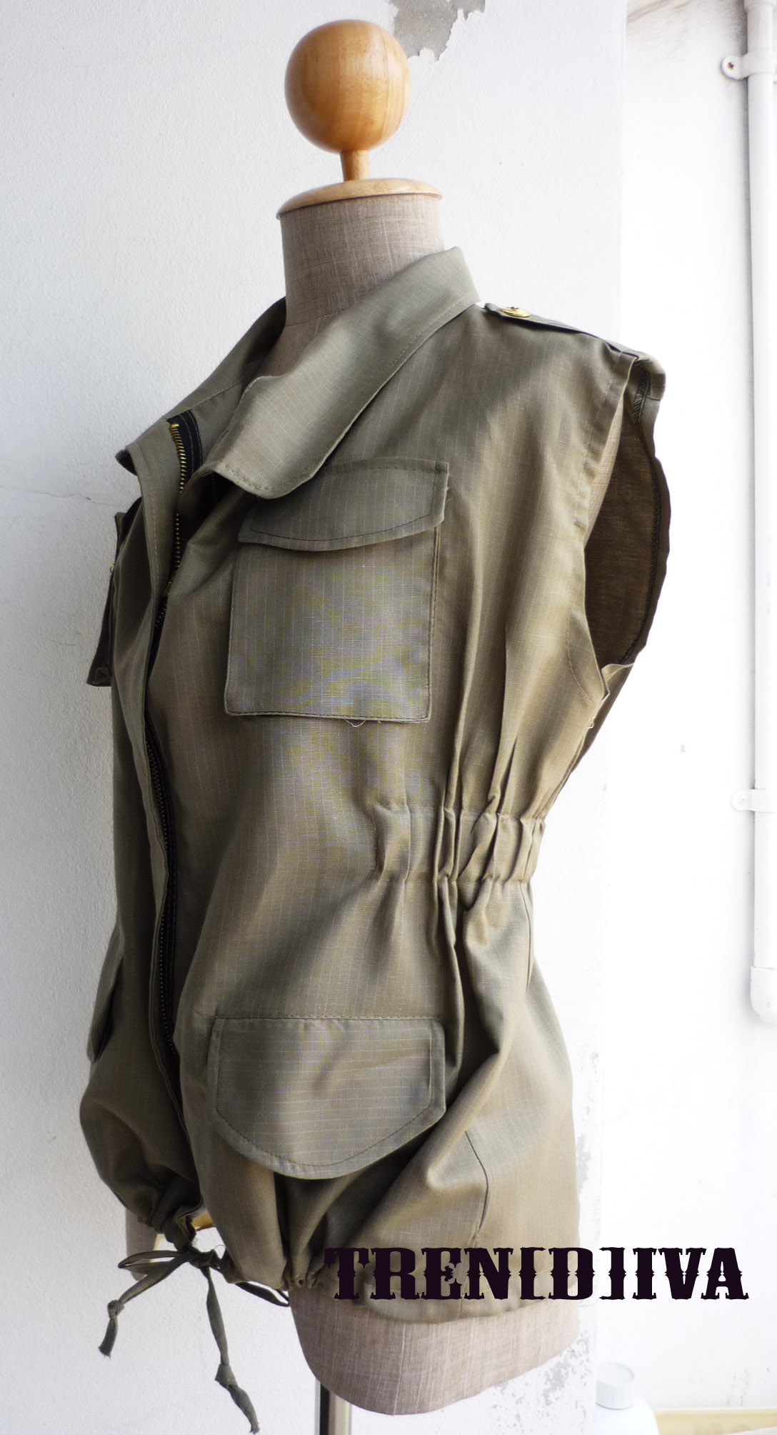 Military Sleeveless Jacket Unisex Size (green Khaki) on Luulla
