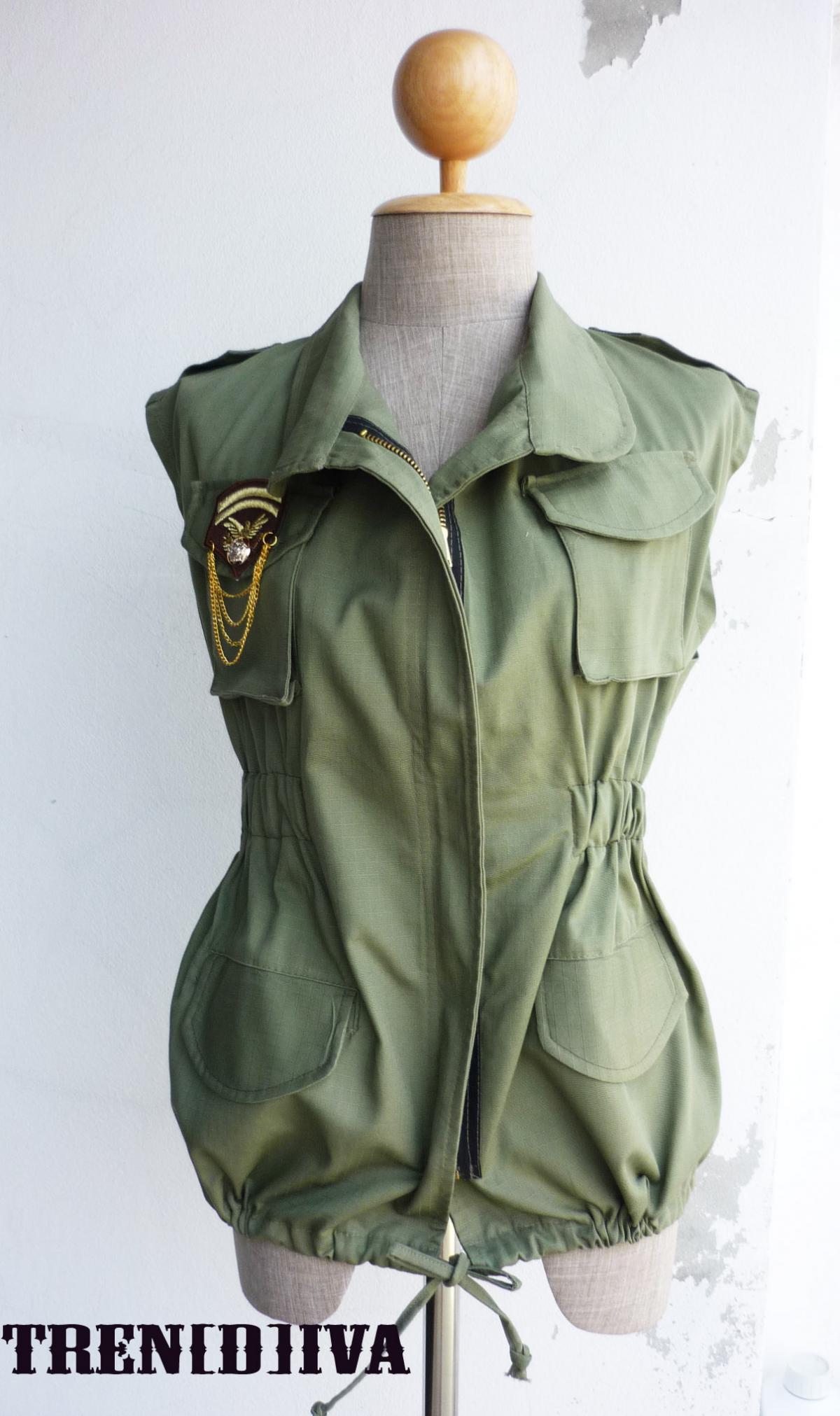 Military Sleeveless Jacket Unisex Size (military Green)