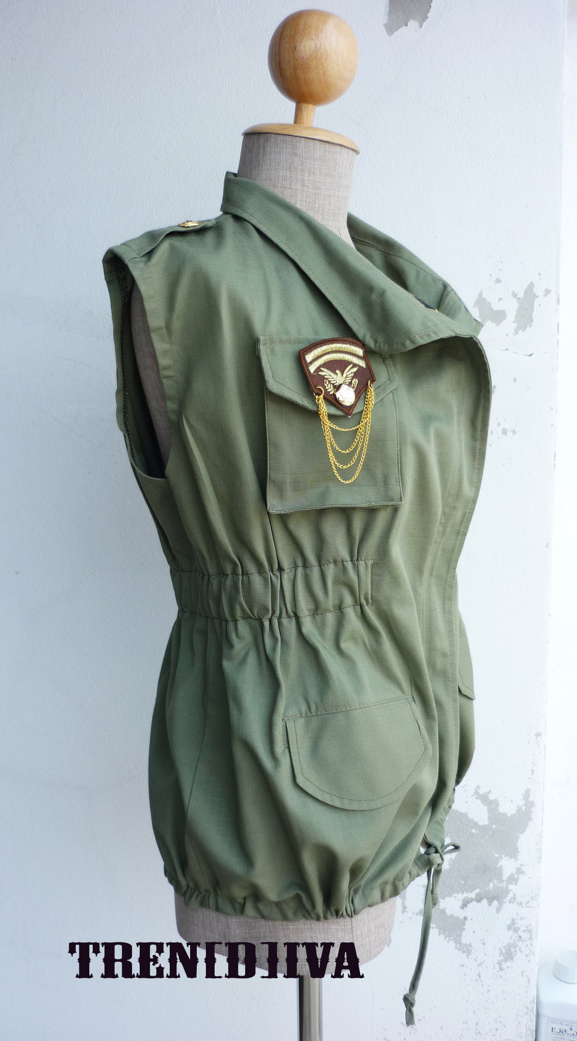 Military Sleeveless Jacket Unisex Size (military Green) on Luulla