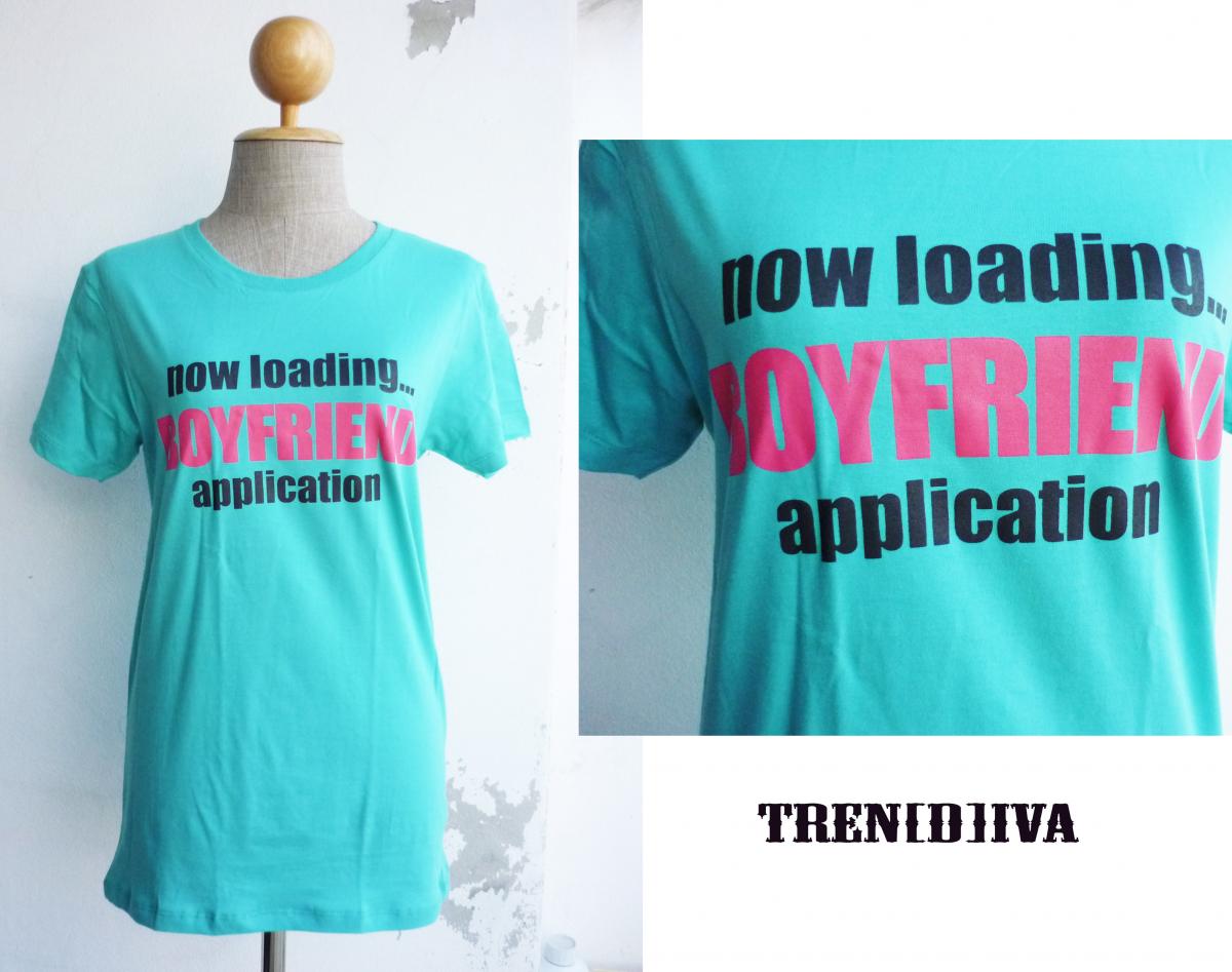Cool T-shirt Now Loading Boyfriend Application T-shirt (blue)